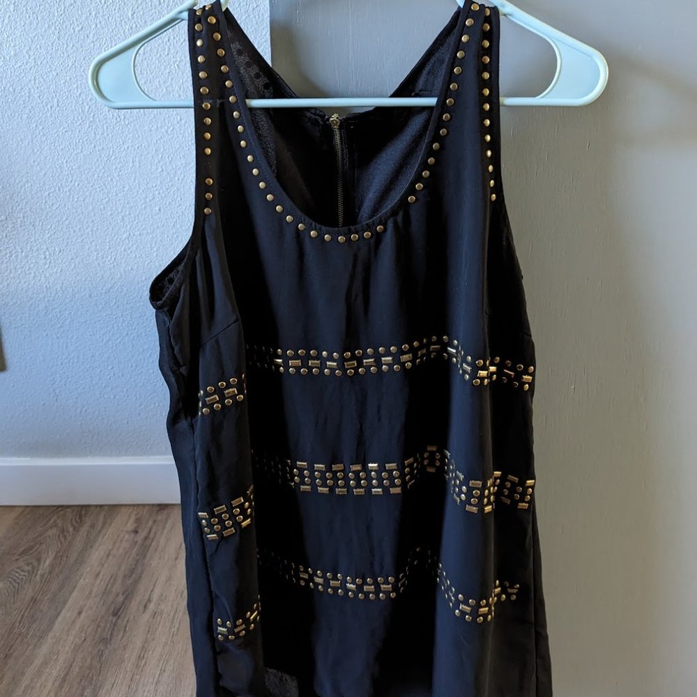 Large Black and Gold Tank Blouse